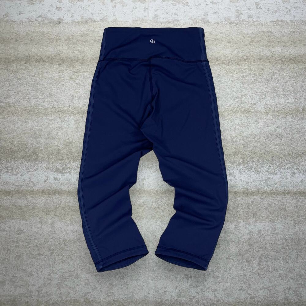 Lululemon Leggings Size 2 Navy Blue Reflective Logo